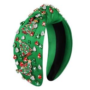 Christmas Tree Rhinestone Holiday Headband for Women